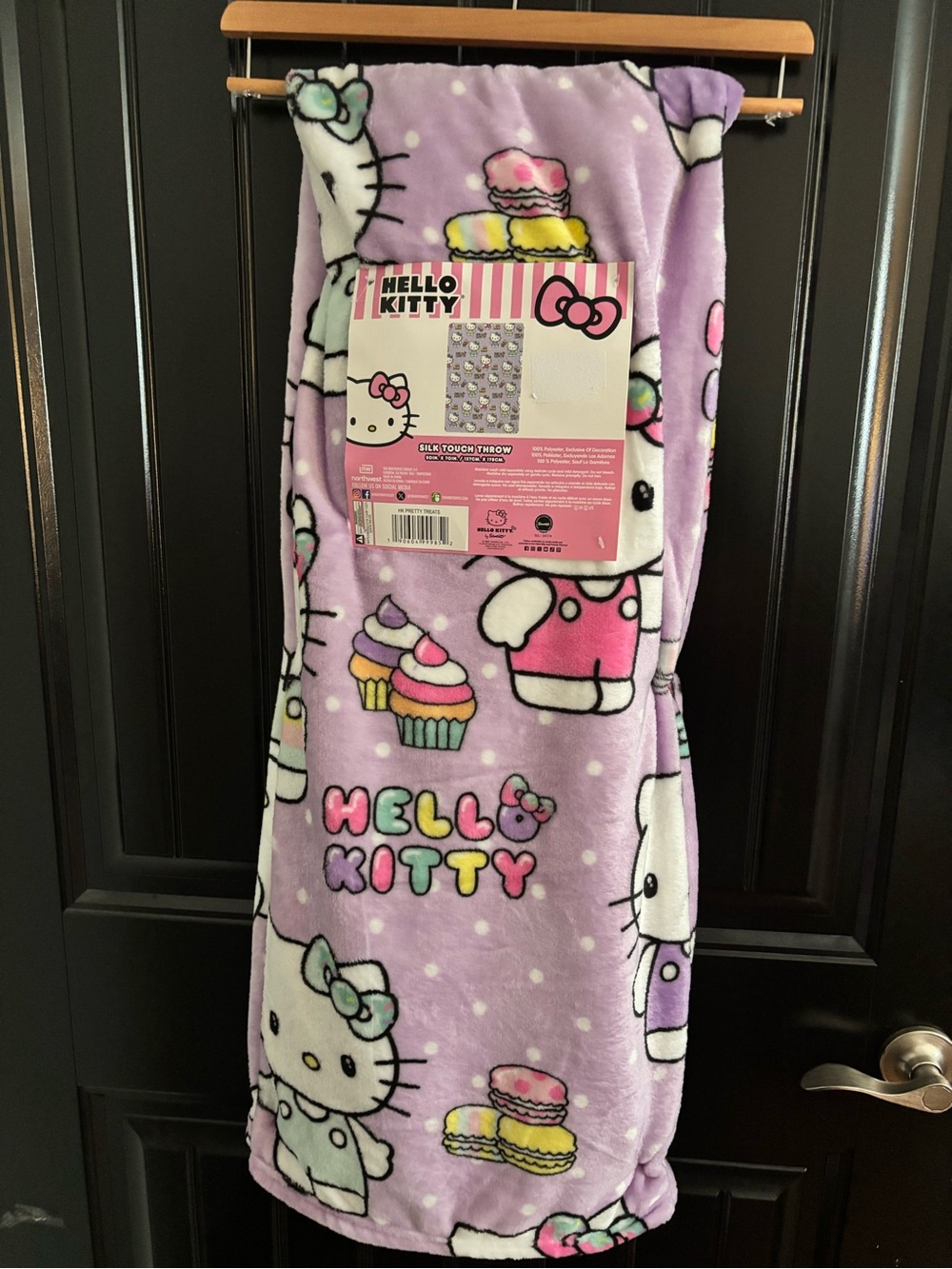 Hello Kitty Lavender Printed Silk Touch Throw